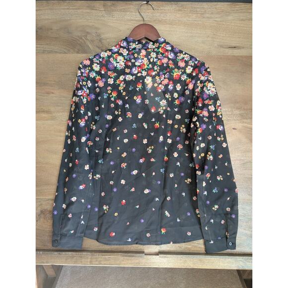Sézane Rue Saint-Fiacre Shirt Womens 38 Multi Floral Long Sleeve Button-Up NWT - Picture 2 of 5